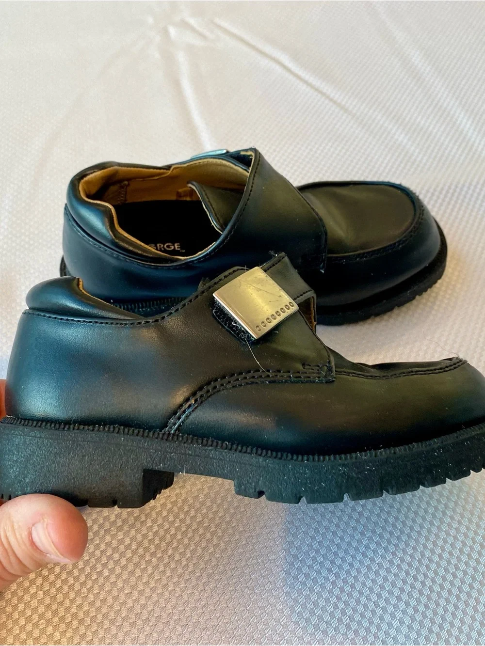 George Black Slip-On Dress Loafers with Metal Accent size 9